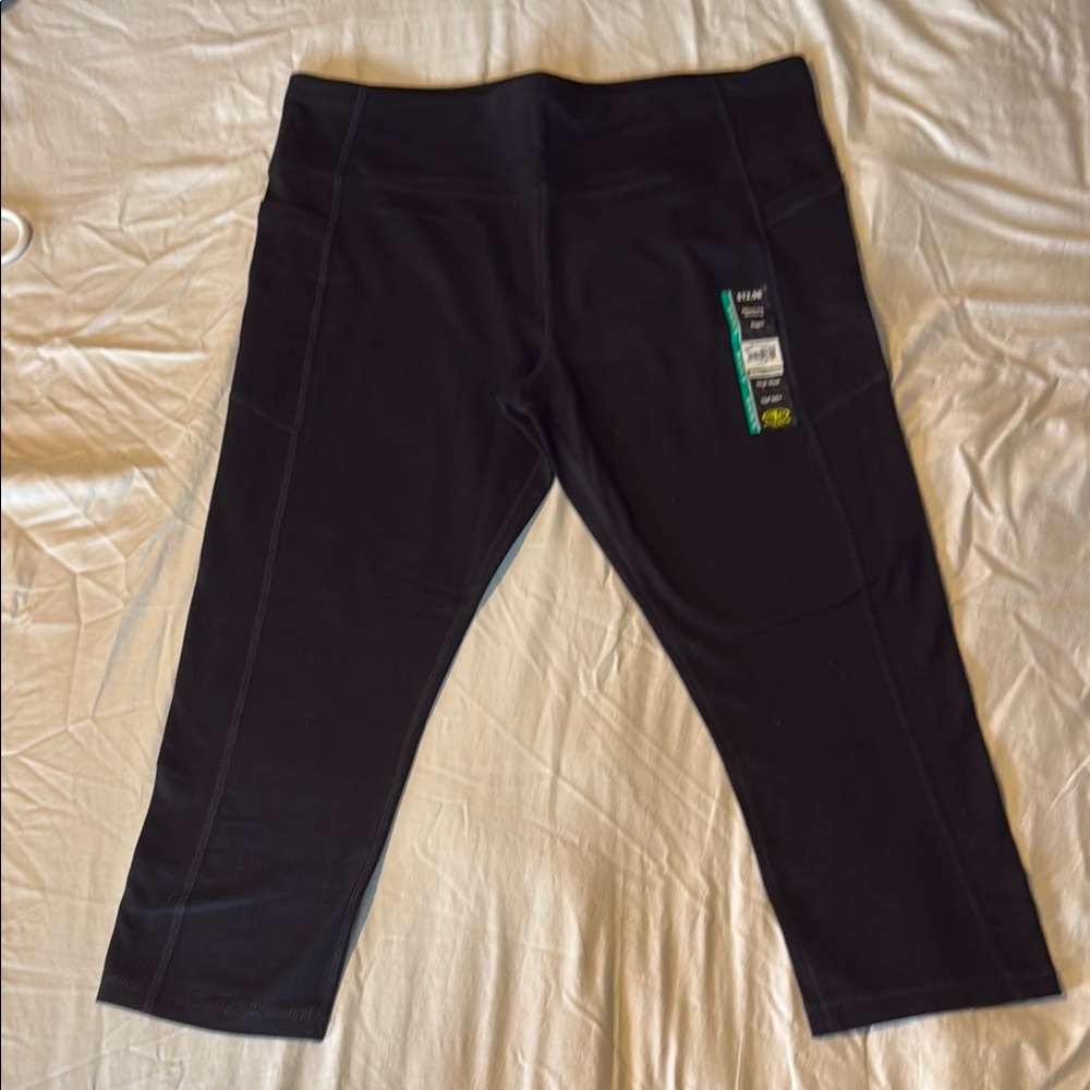 Athletic Works Black Capri Pants Stretchy Workout Wear